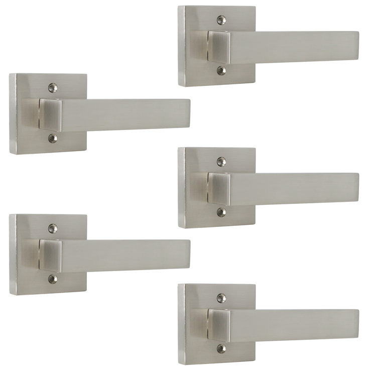 Probrico Square Dummy Door Lever Brushed Nickel,Single Dummy,Universal